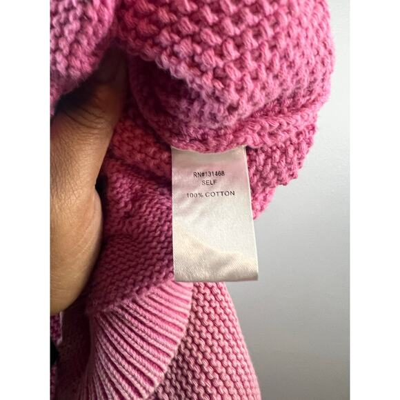 Fate Pink Sweater w/Crochet and Cable Knit Sleeve Size Large - Picture 5 of 5